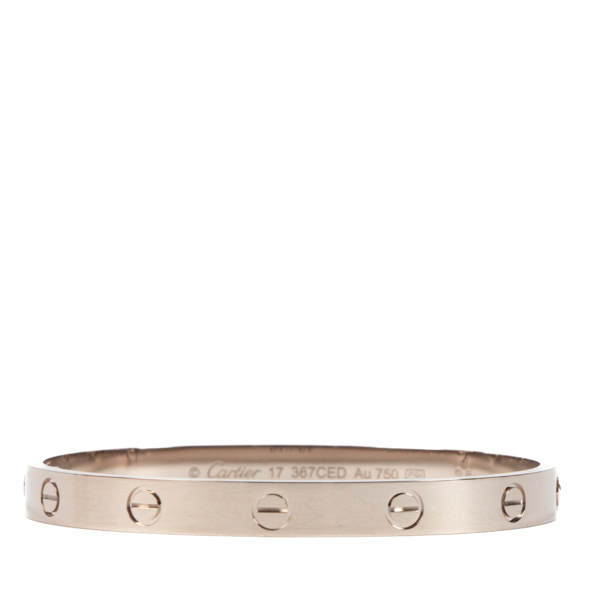 Cartier White Gold LOVE Classic Bracelet - size 17