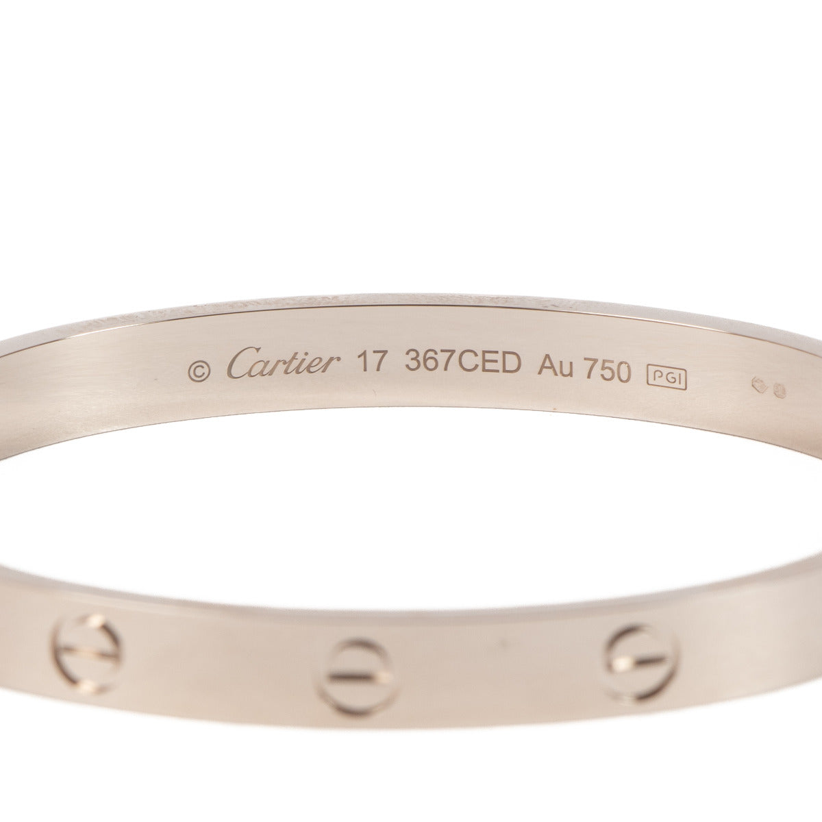 Cartier White Gold LOVE Classic Bracelet - size 17