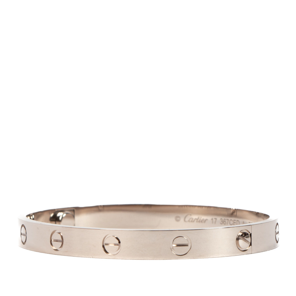 Cartier White Gold LOVE Classic Bracelet - size 17