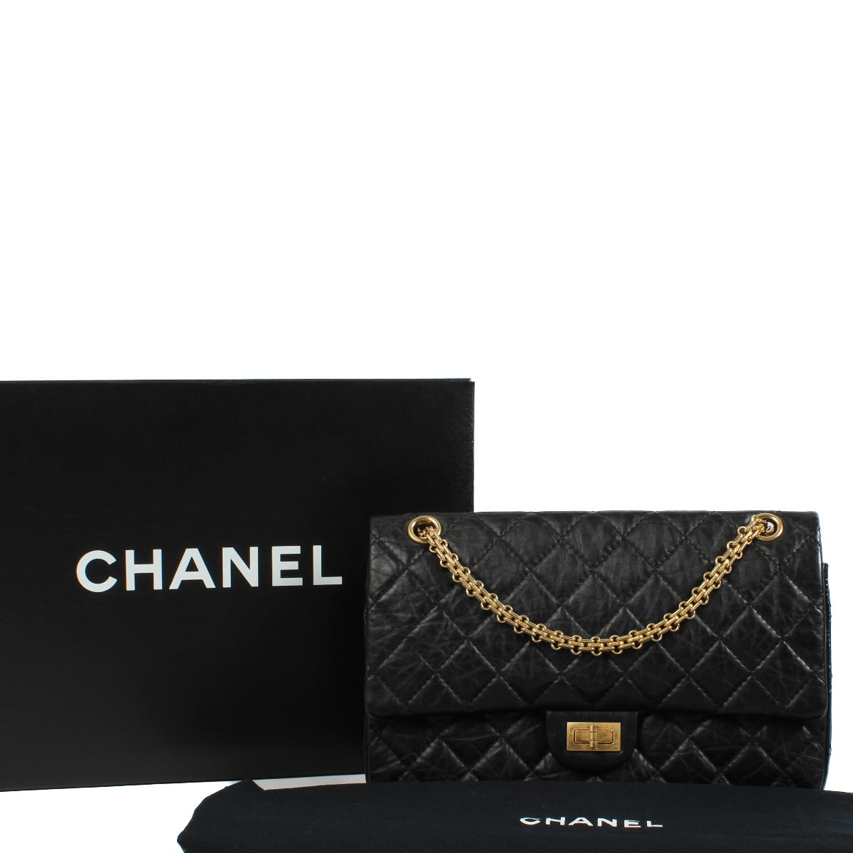 shop 100% authentic second hand Chanel Black Calfskin Medium 2.55 Bag on Labellov.com