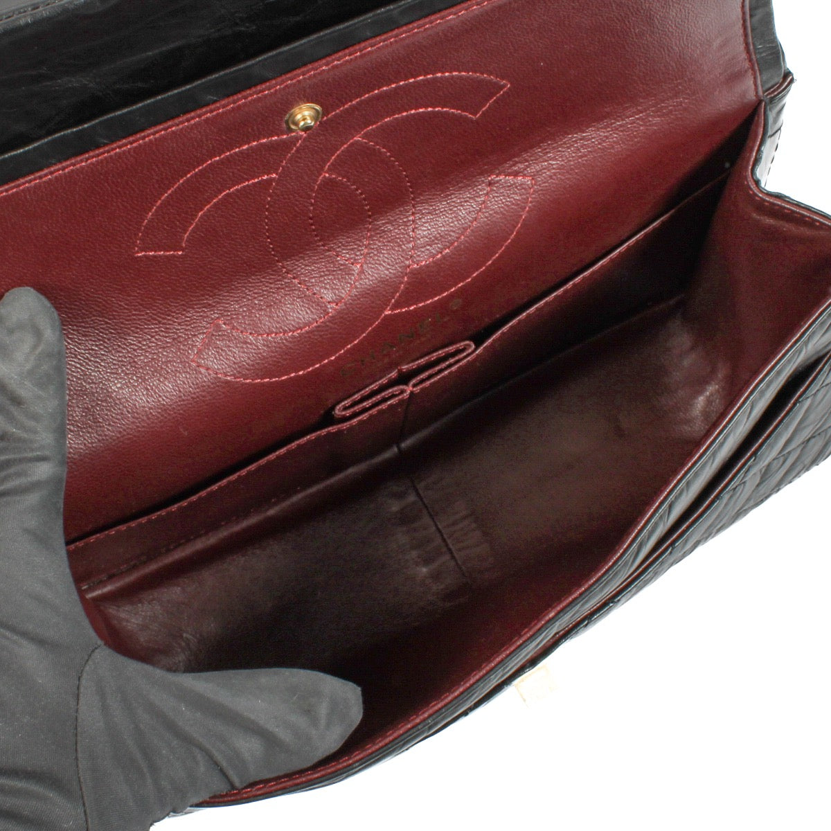 shop 100% authentic second hand Chanel Black Calfskin Medium 2.55 Bag on Labellov.com