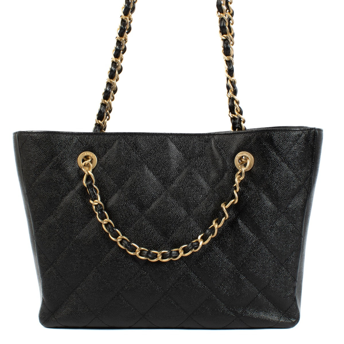Sac cabas Chanel en cuir de caviar noir