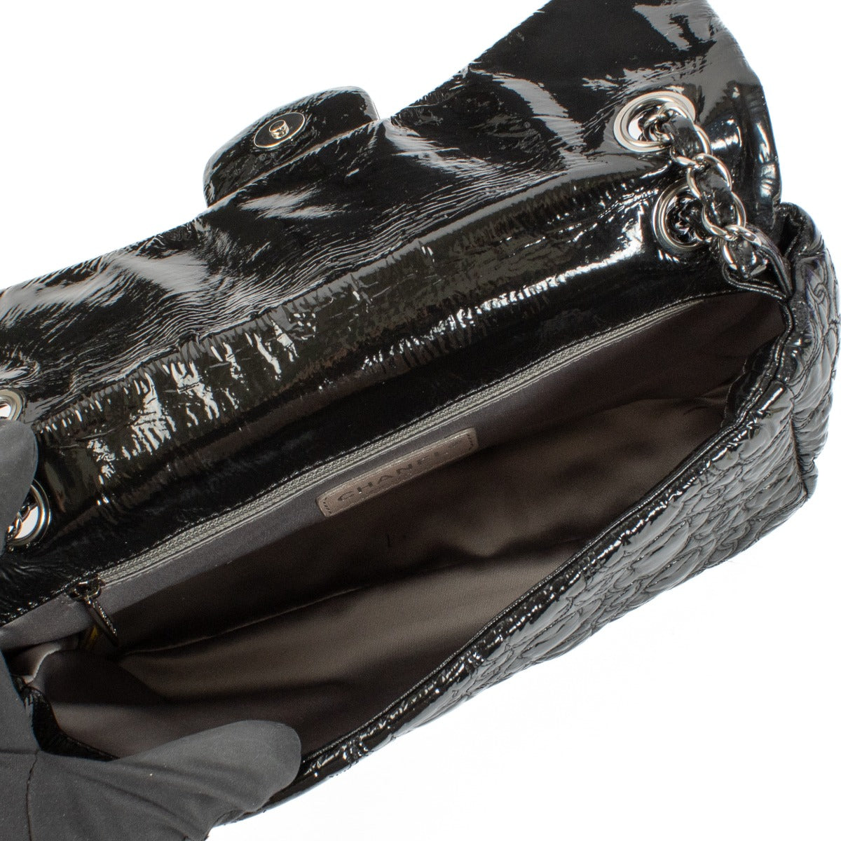Chanel Zwart Lakleren Rock In Moscow Flap Bag
