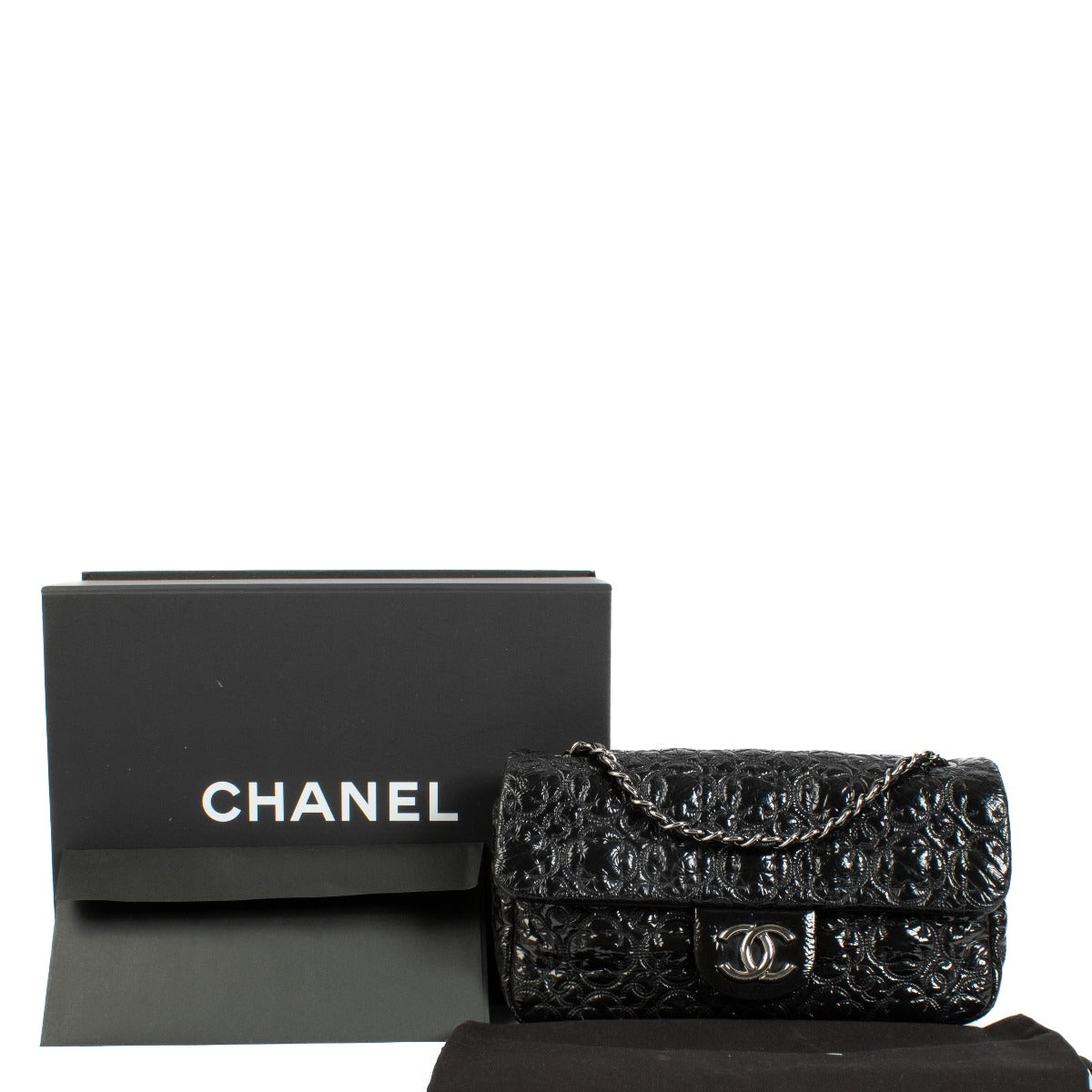 Chanel Zwart Lakleren Rock In Moscow Flap Bag