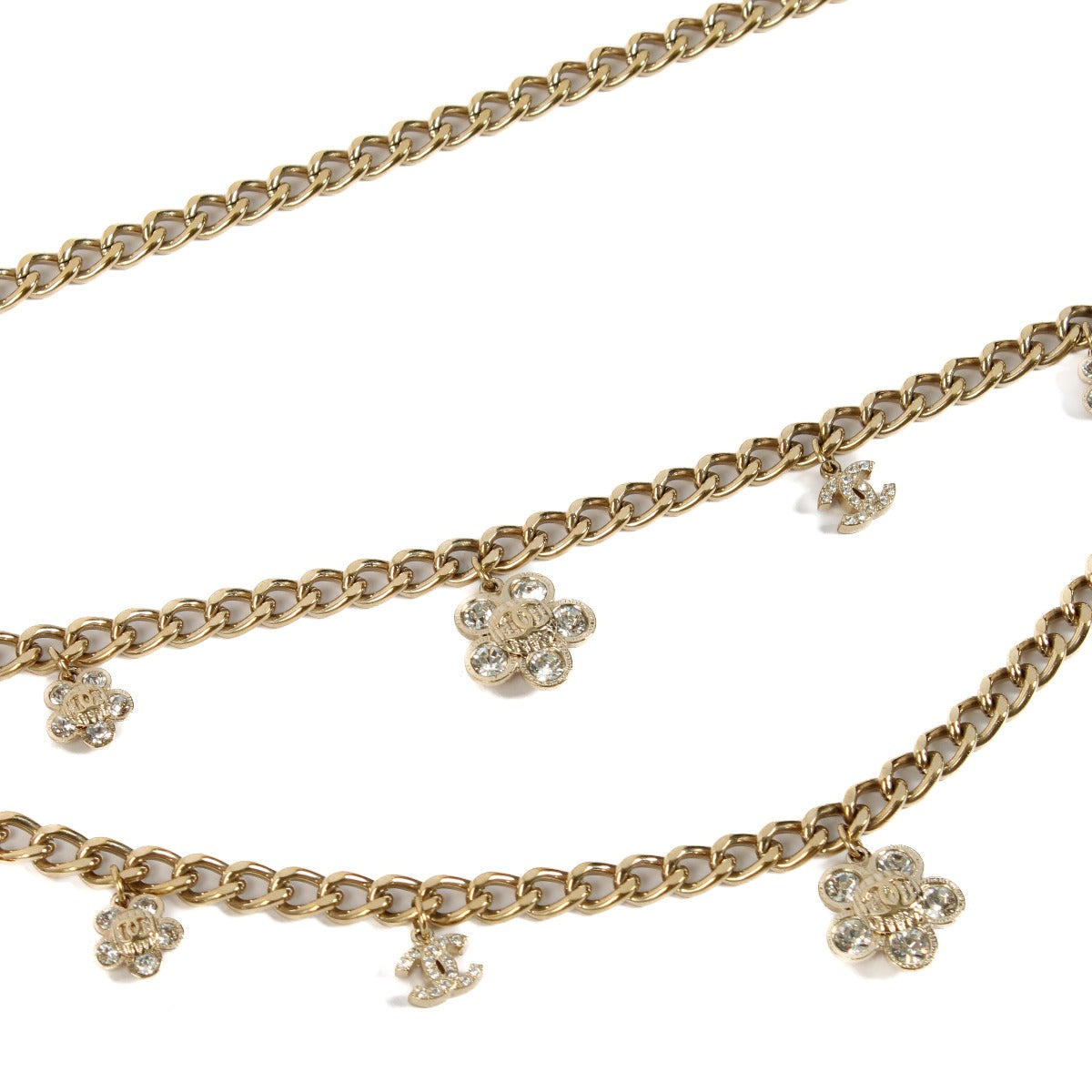 Chanel 06A Gold Crystal CC Camellia Belt