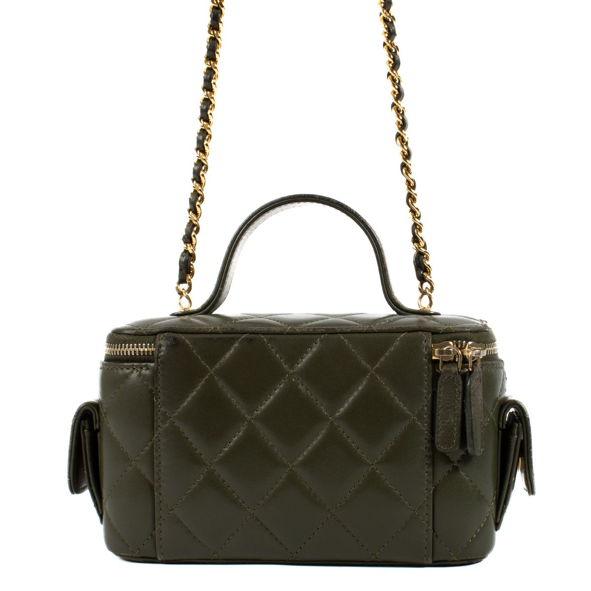 Chanel Green Polly Pocket Long Vanity Case with Chain