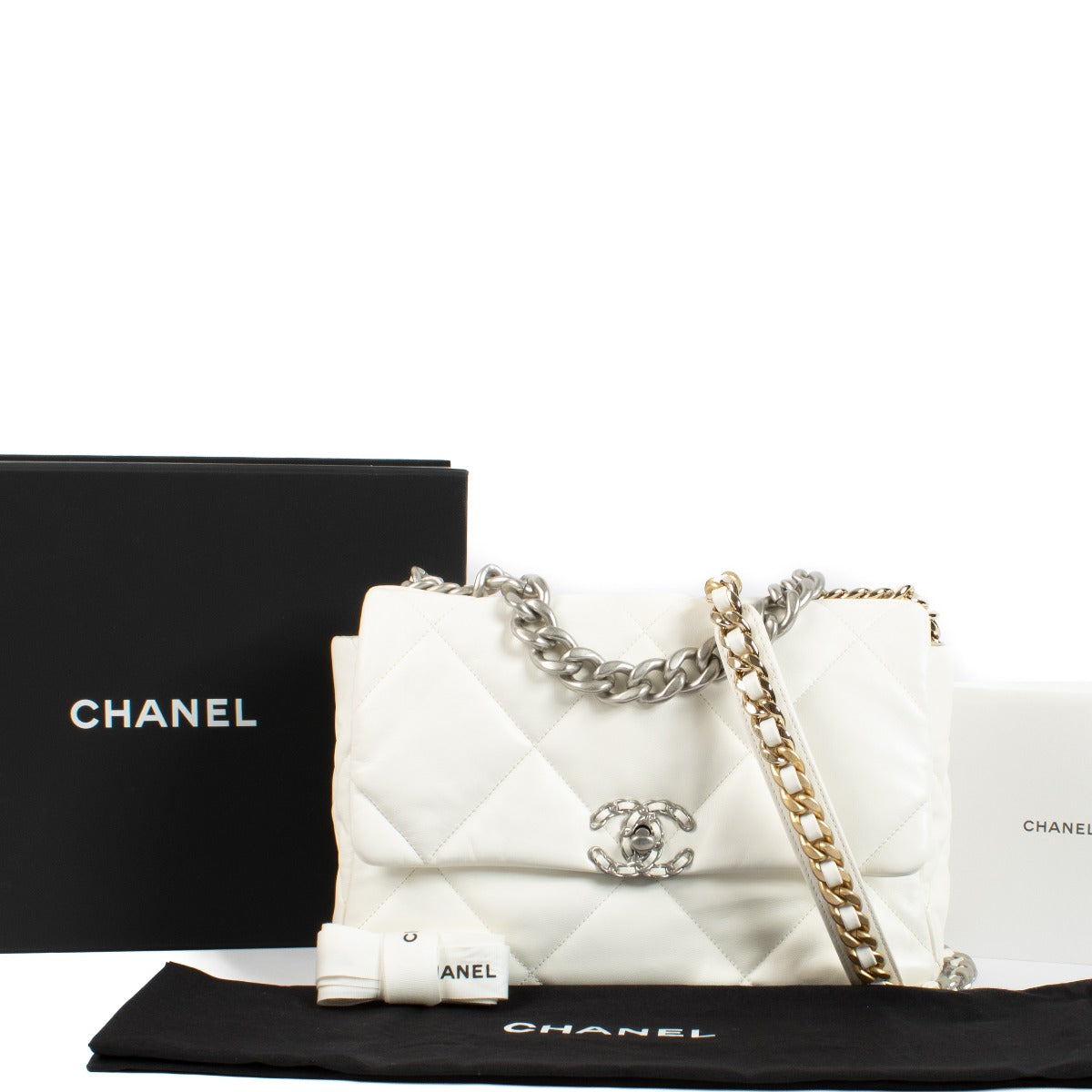 Chanel White Large 19 Bag