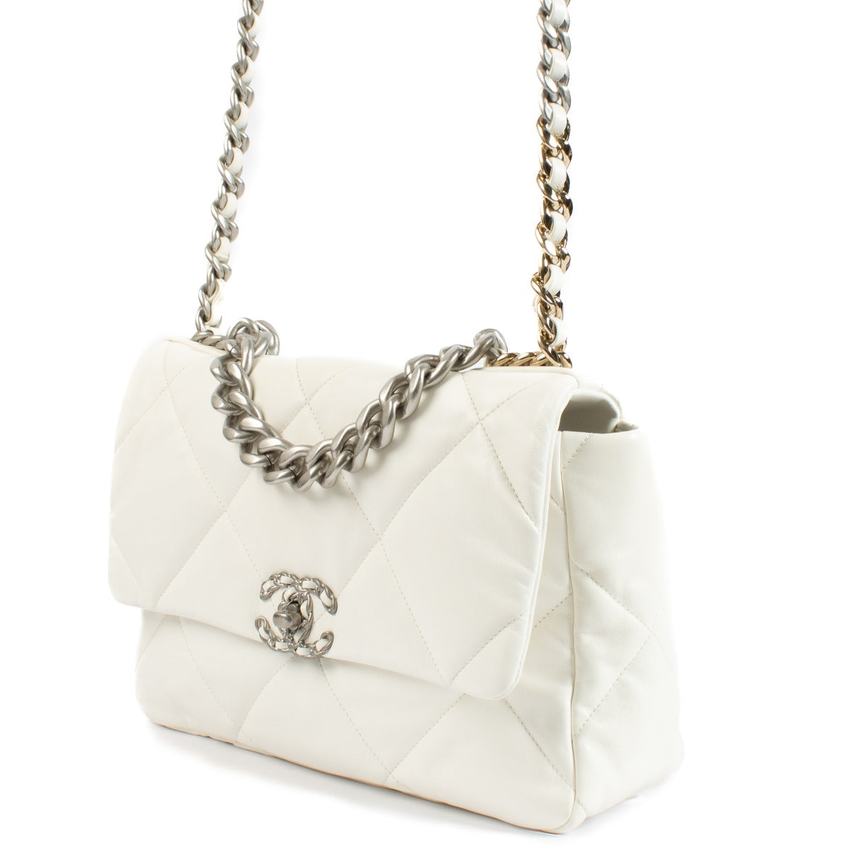 Shop 100% authentic Chanel White Large 19 Bag on Labellov.com