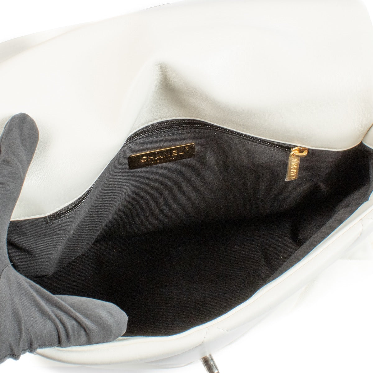 Sac Chanel 19 grand modèle blanc Chanel