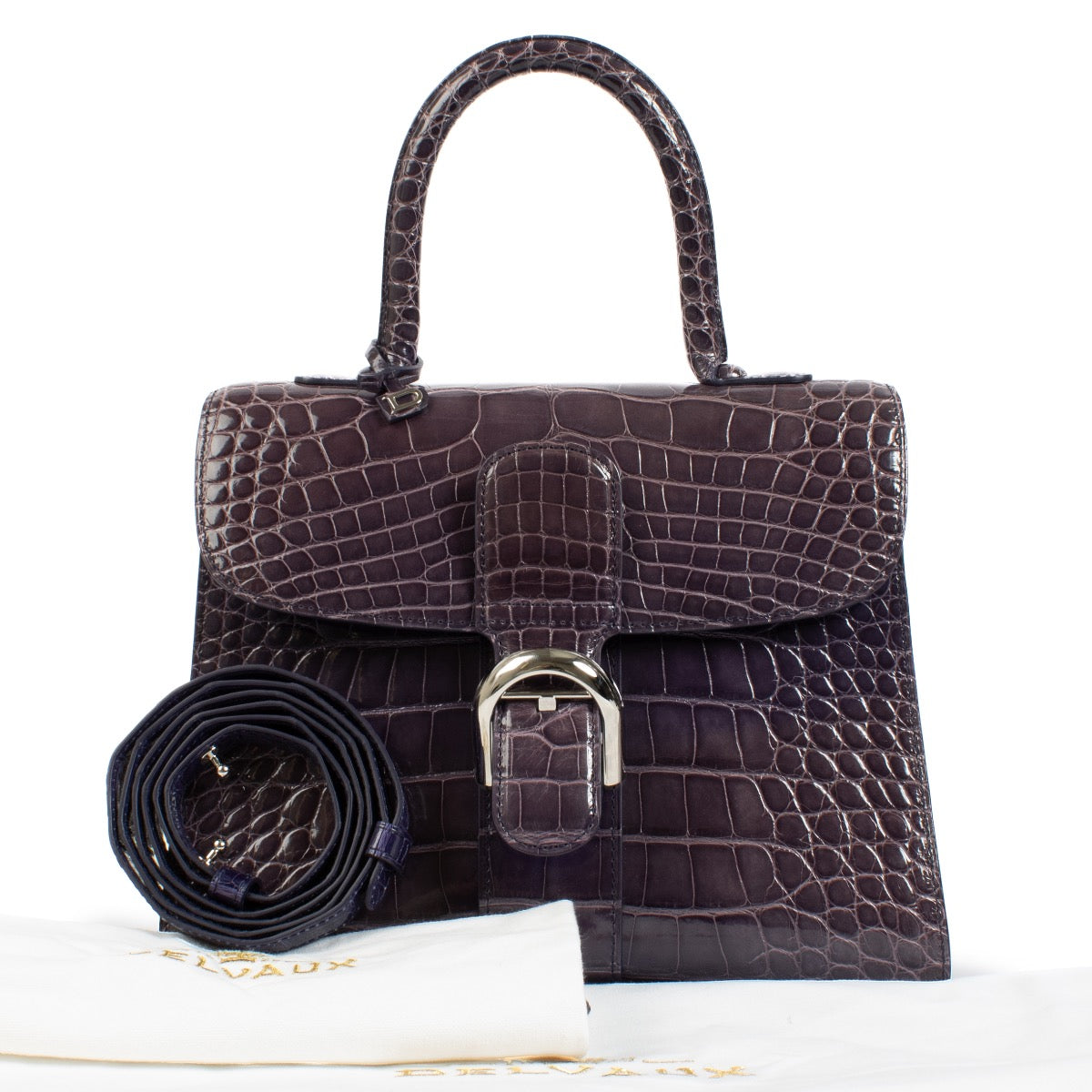 Authentic second hand Delvaux Purple Crocodile Brillant MM on Labellov.com