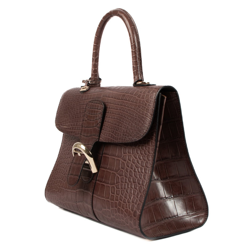 Delvaux Burgundy Alligator Mat Brillant MM