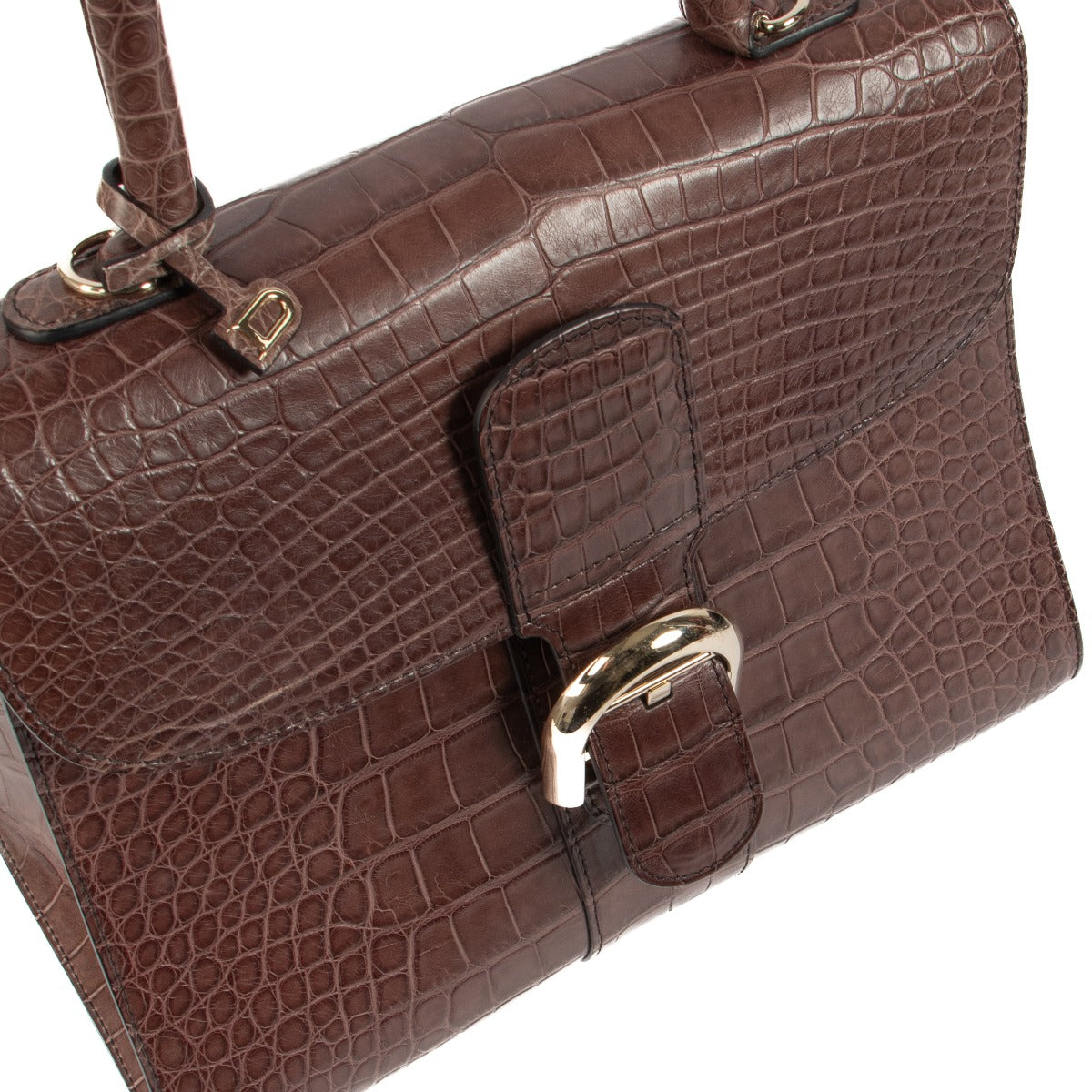 Delvaux Burgundy Alligator Mat Brillant MM