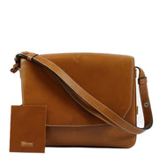 Delvaux Cognac Shoulder Bag, vintage luxury designer handbag in rich cognac leather, featuring a classic design with modern style and a matching mirror.
