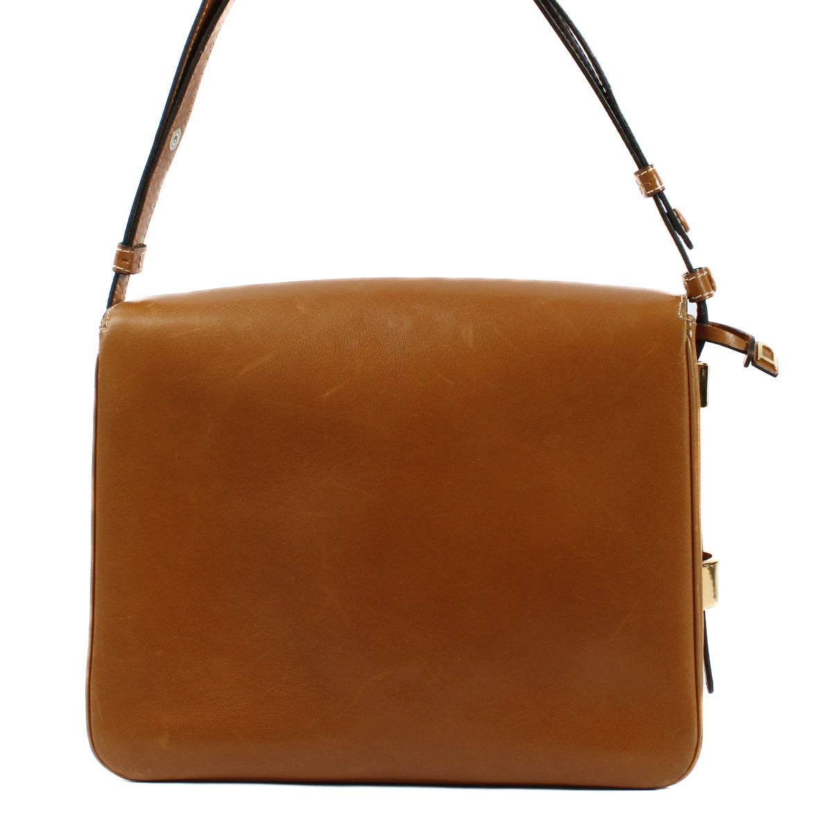 Delvaux Cognac Shoulder Bag, vintage luxury designer handbag in rich cognac leather, featuring a classic design with modern style and a matching mirror.