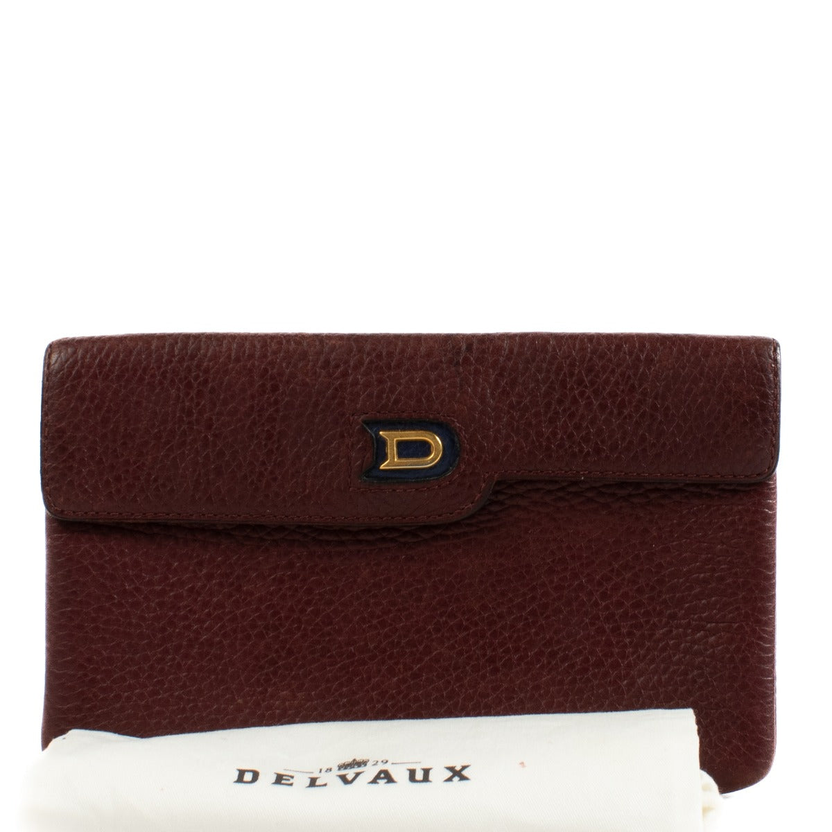 Pochette Delvaux en cuir bordeaux