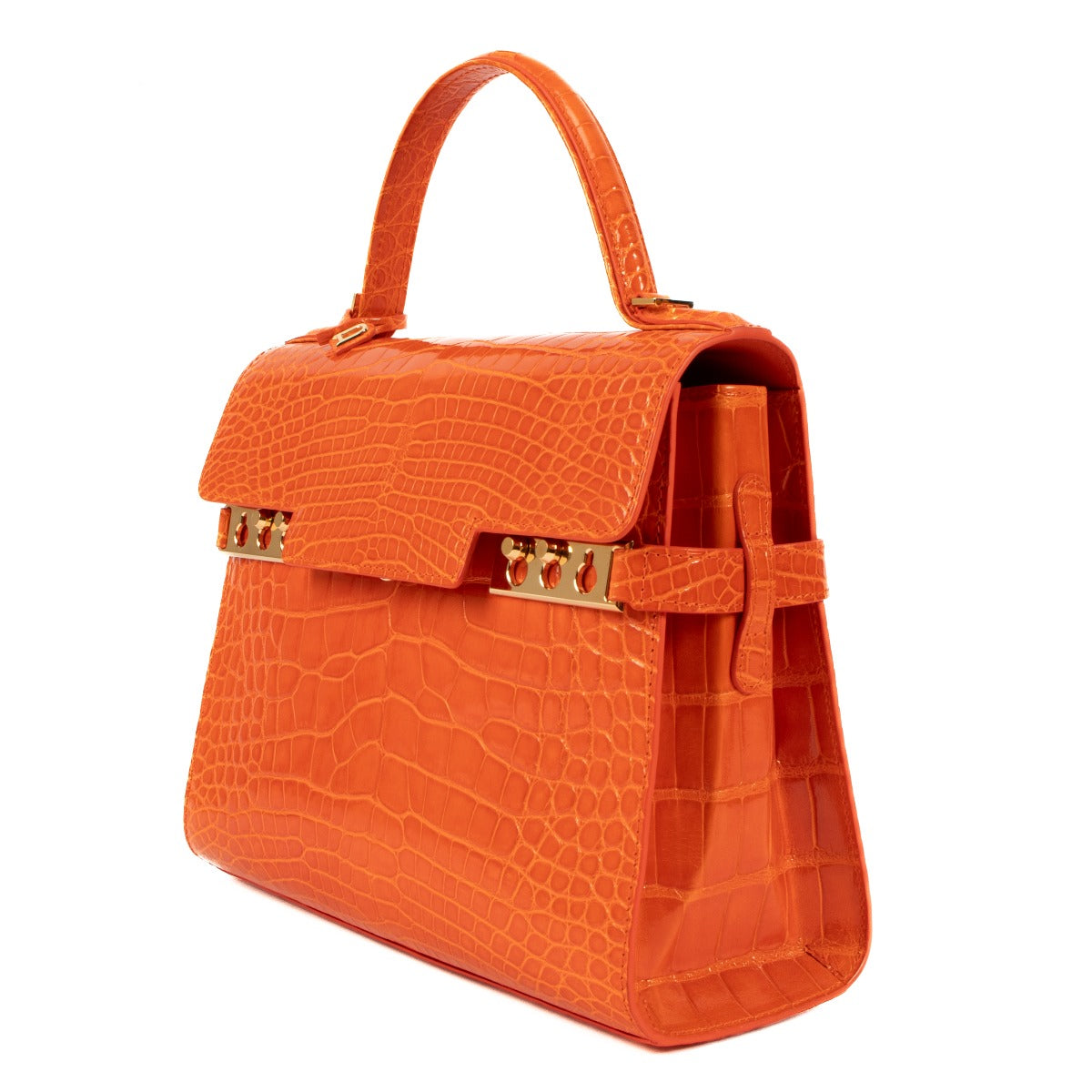 Delvaux Paprika Glanzend Alligator Tempête MM