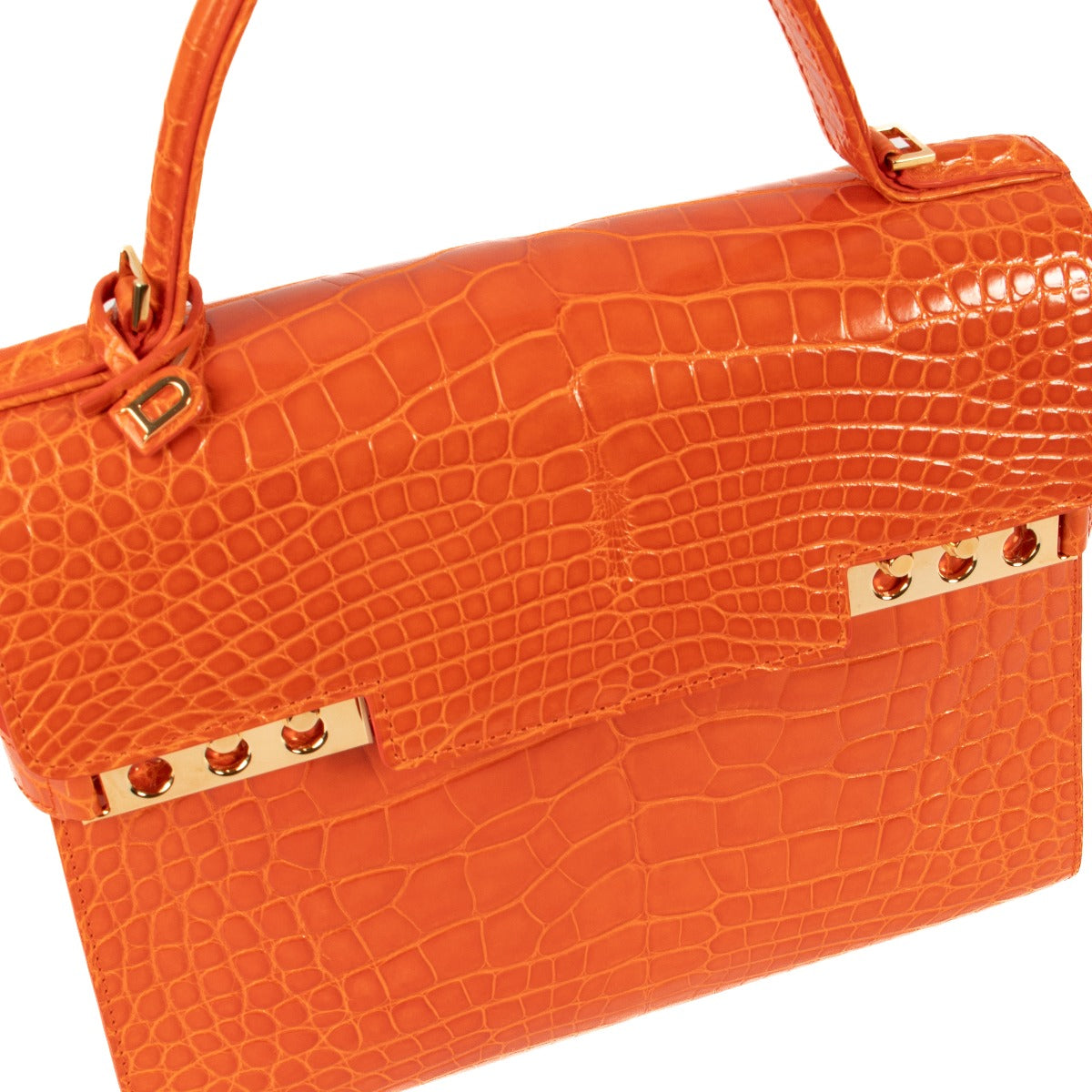 Delvaux Paprika Glanzend Alligator Tempête MM
