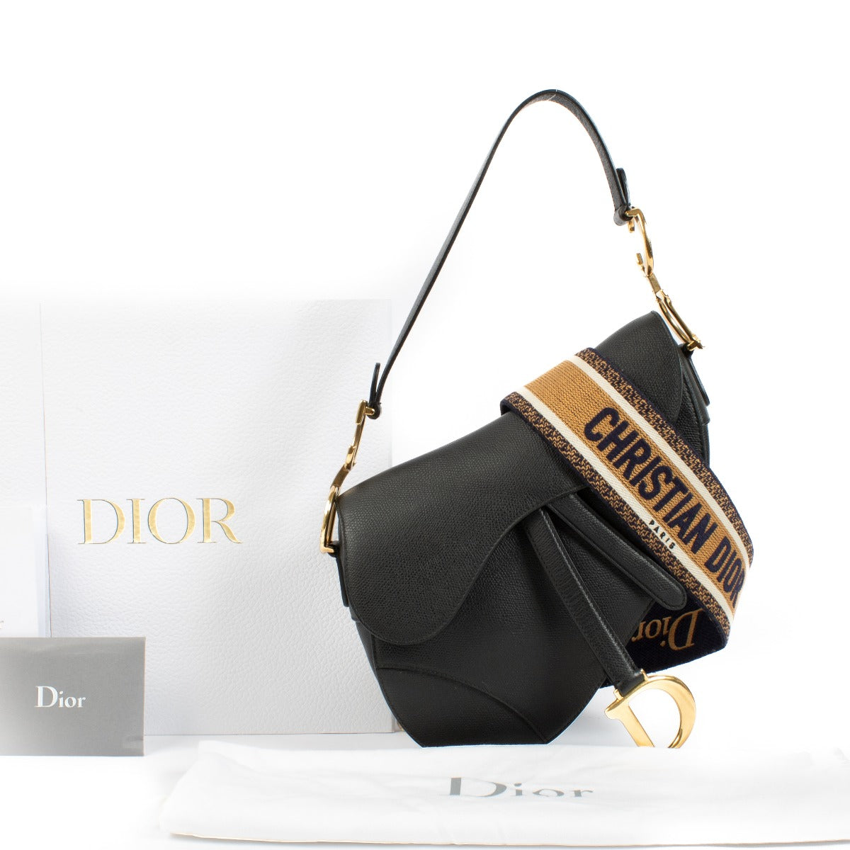 Christian Dior Black Saddle Bag