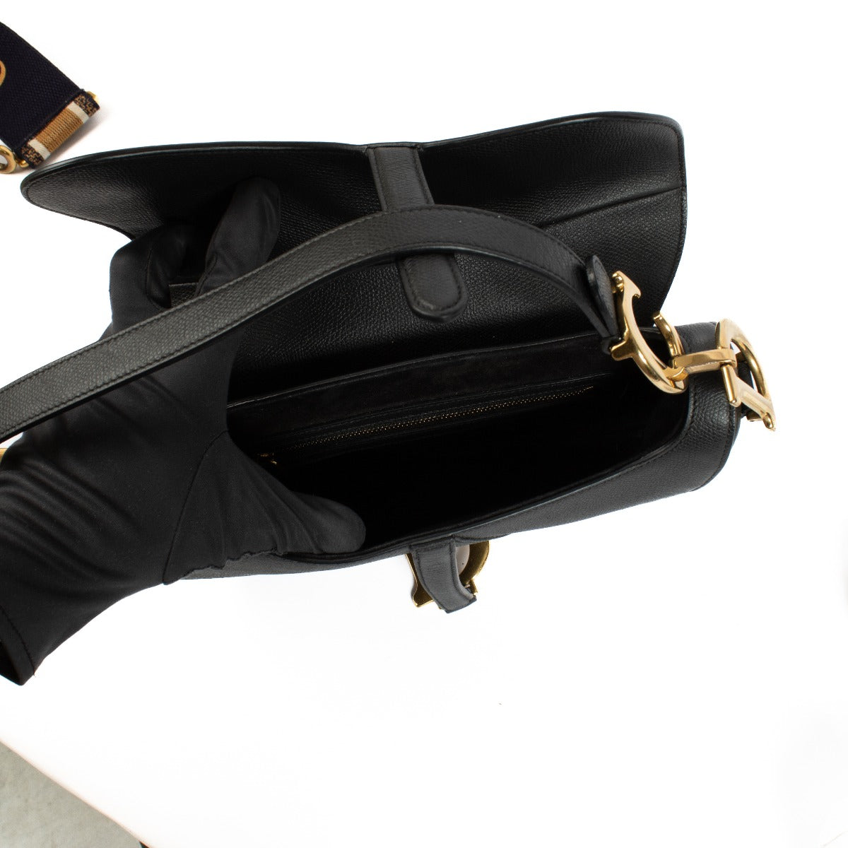 Christian Dior Black Saddle Bag