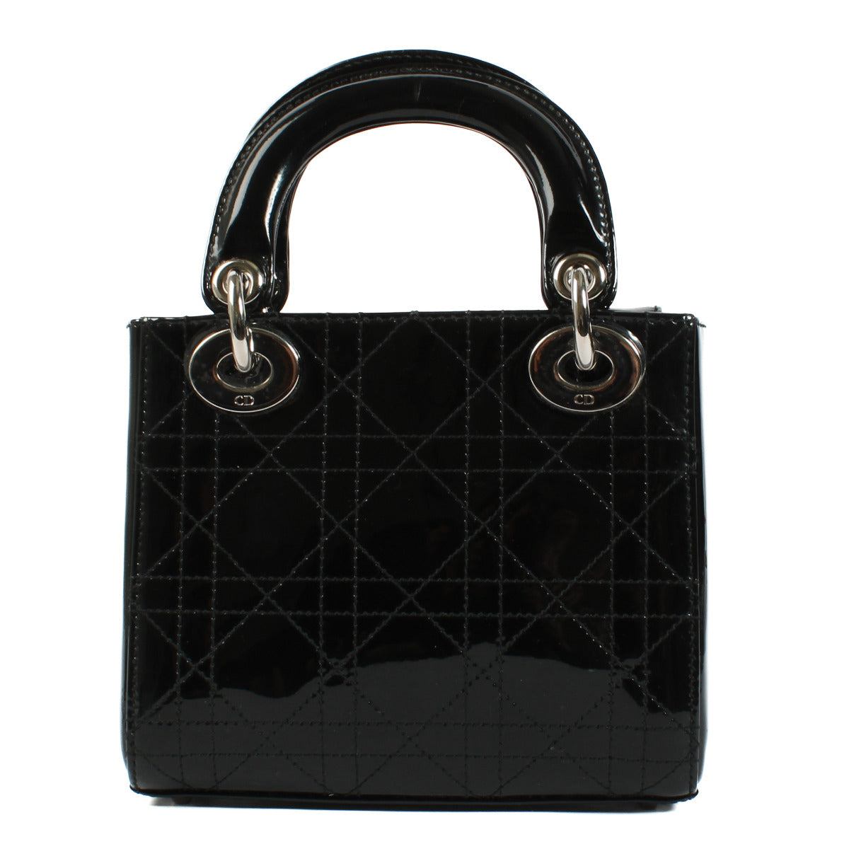 Christian Dior Black Patent Leather Mini Lady Dior Bag