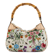shop 100% authentic second hand Gucci White Flora Canvas Bamboo Top Handle Bag on Labellov.com