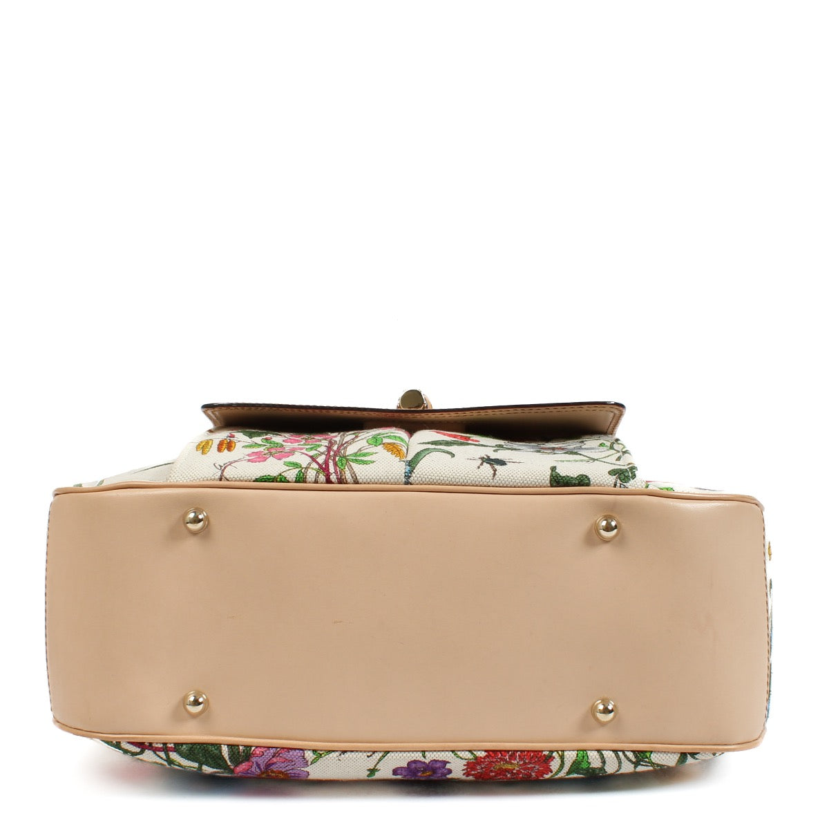 shop 100% authentic second hand Gucci White Flora Canvas Bamboo Top Handle Bag on Labellov.com