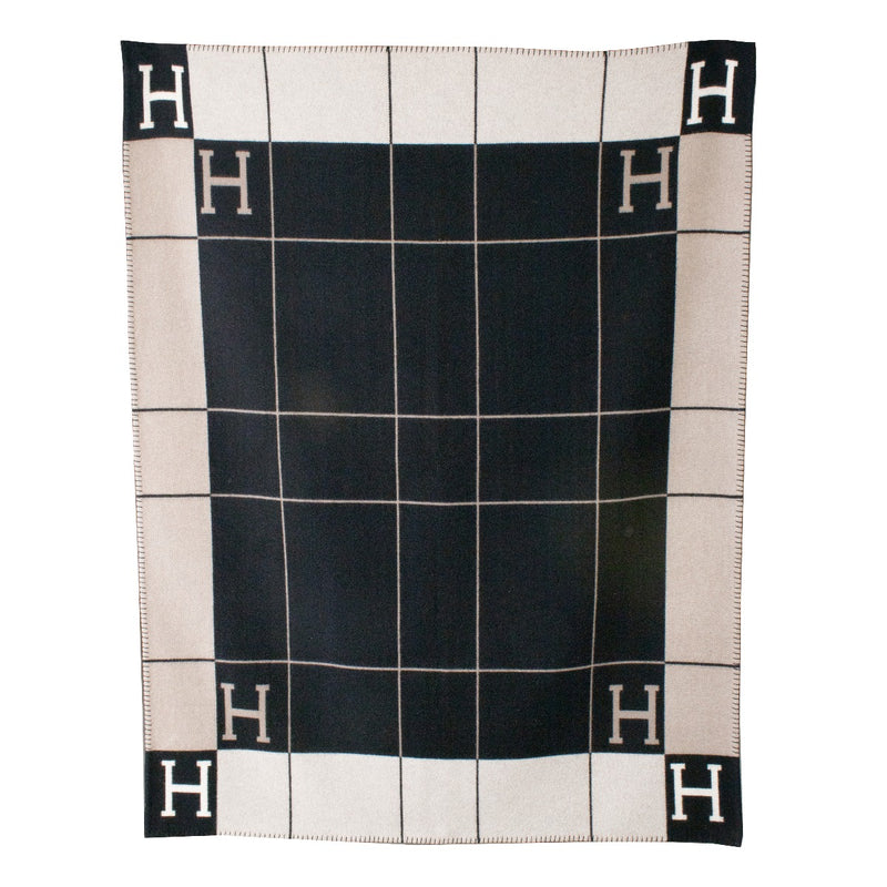 Hermès Avalon III Throw Blanket Ecru/Black