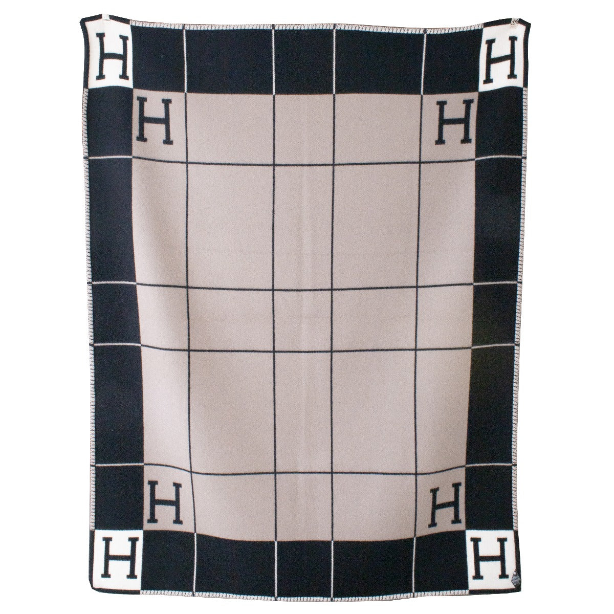 Hermès Avalon III Throw Blanket Ecru/Black