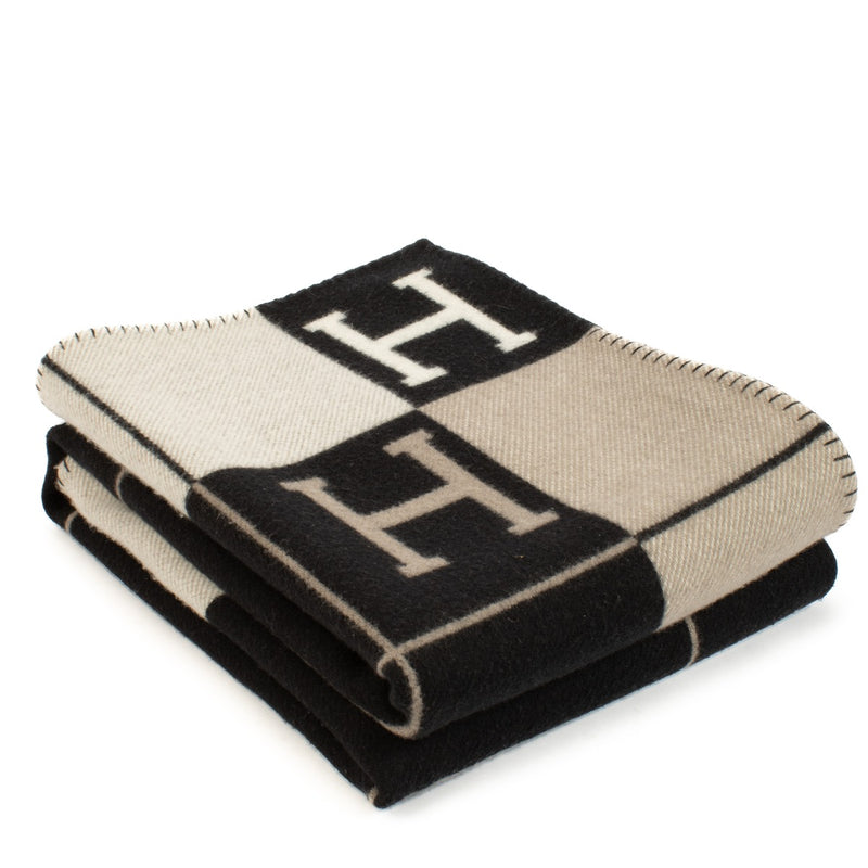 Hermès Avalon III Throw Blanket Ecru/Black