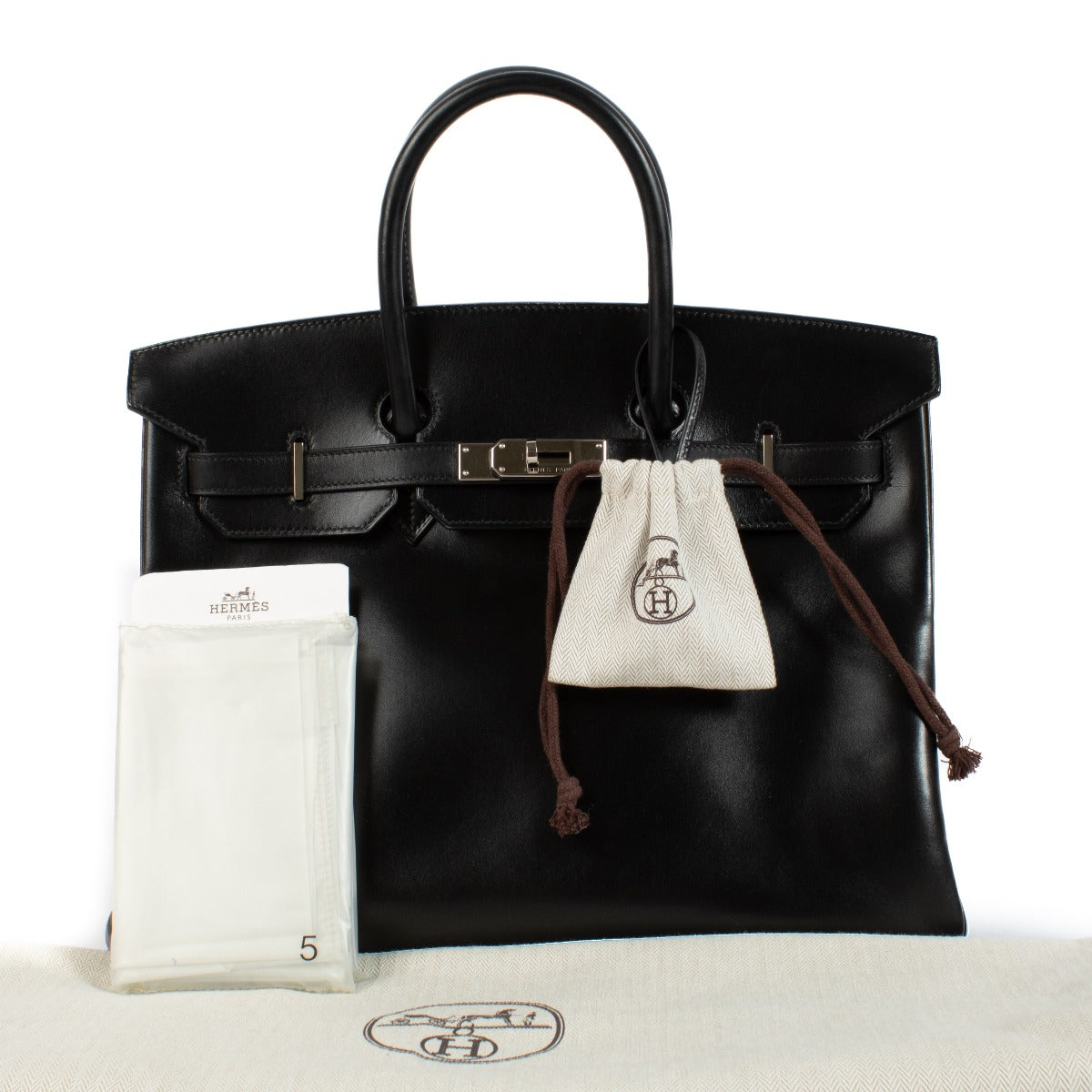 2005 Hermès Birkin 35 Verso Black/Ebene Box