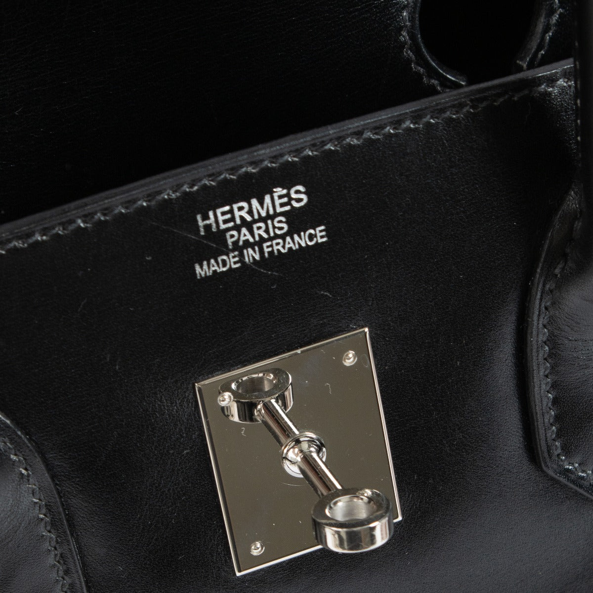 Hermès Birkin 35 Box logo stamp detail