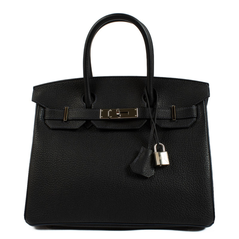 authentic second hand Hermès HSS Birkin 30 Black/Bleu Nuit Togo PHW on www.labellov.com