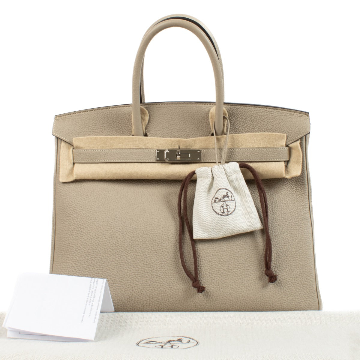 Authentic second hand Hermès Birkin 35 Gris Tourterelle on www.labellov.com