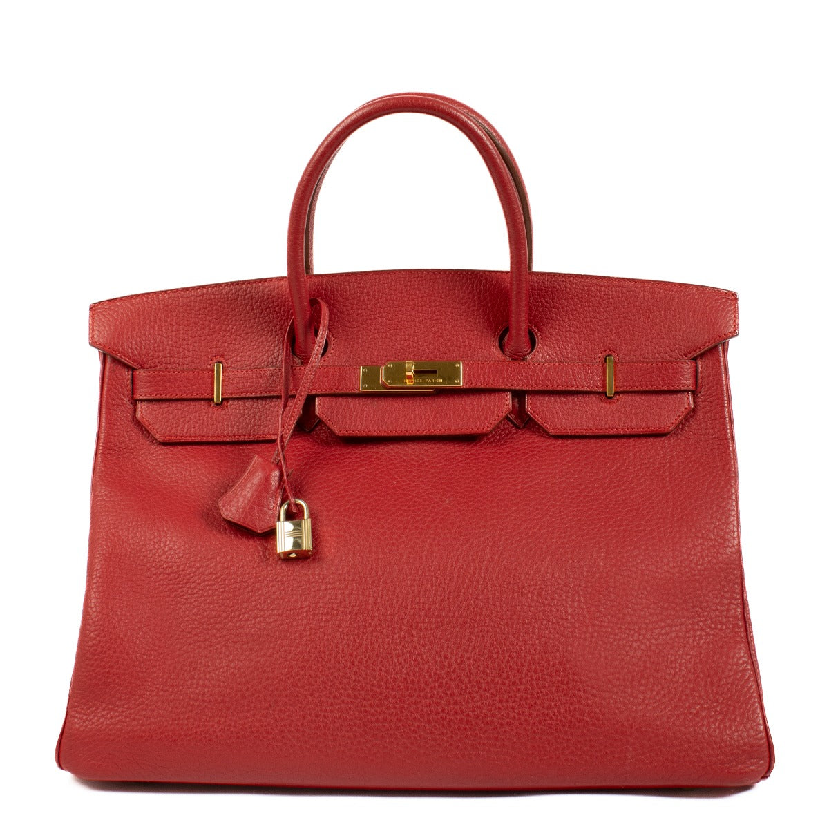 Hermès Birkin 40 Rouge Vif Fjord GHW