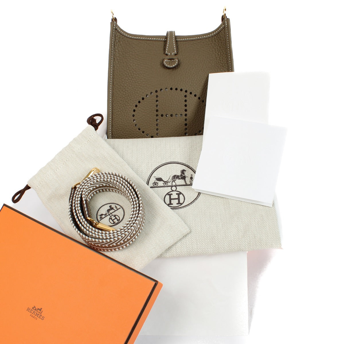 Hermès Evelyne 16 Etoupe Clemence Sangle Cavale GHW
