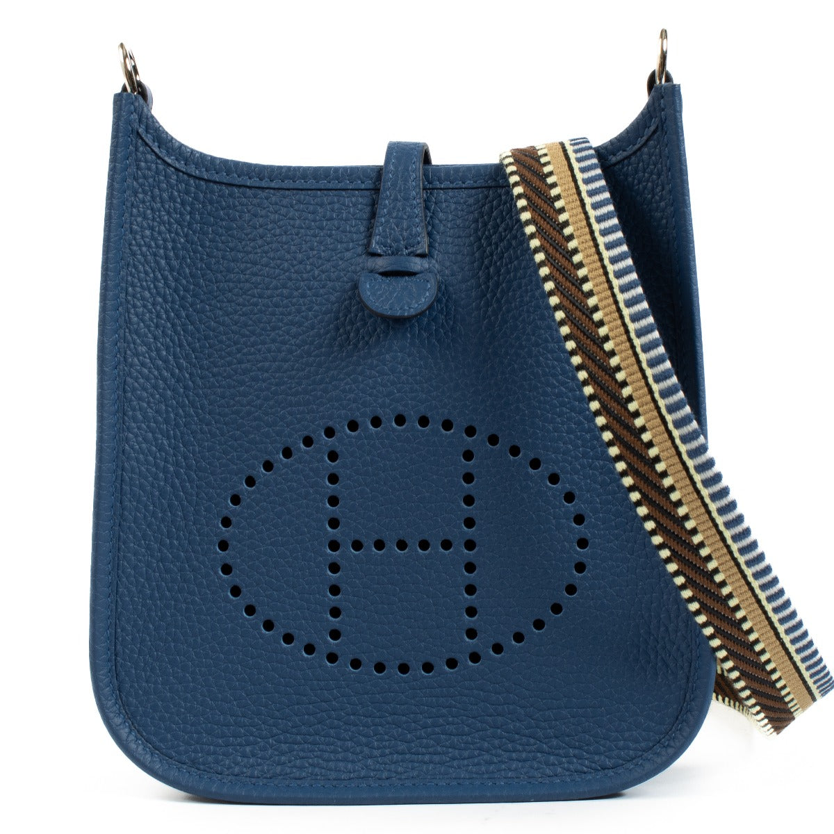 Hermès Evelyne 16 Bleu Tie Clemence Sangle Cavale PHW