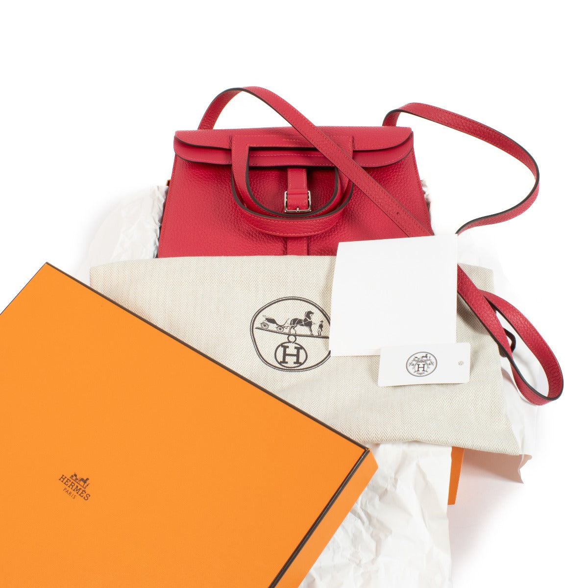Hermes Halzan 25 Framboise Clemence PHW