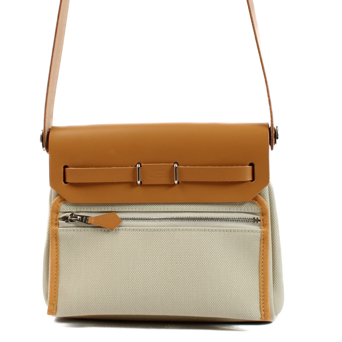 Hermès Herbag Zip 20 Beton/Naturel Sable Toile Militaire/Hunter PHW