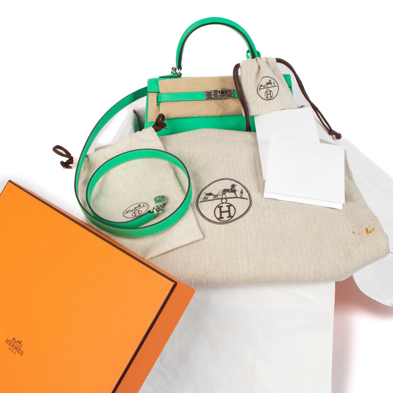 Hermès Kelly 25 Vert Comics Epsom PHW