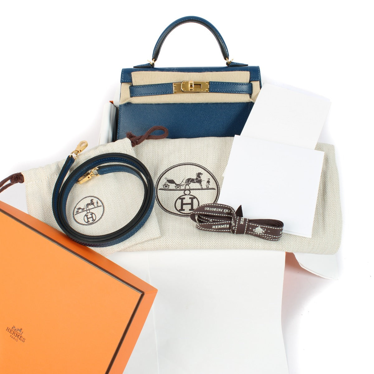 2024 Hermès Kelly Mini II Deep Blue Madame GHW