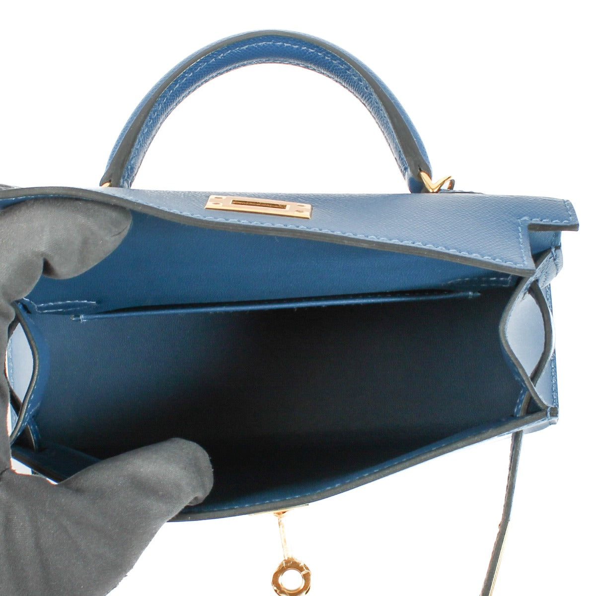 Hermès Kelly Mini II Deep Blue Madame GHW