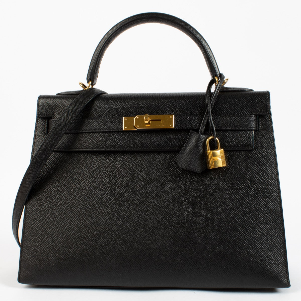 2020 Hermès Kelly 32 Black Epsom GHW