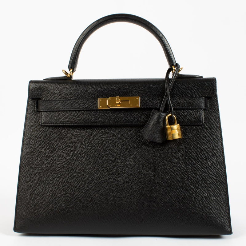 Hermès Kelly 32 Black Epsom GHW