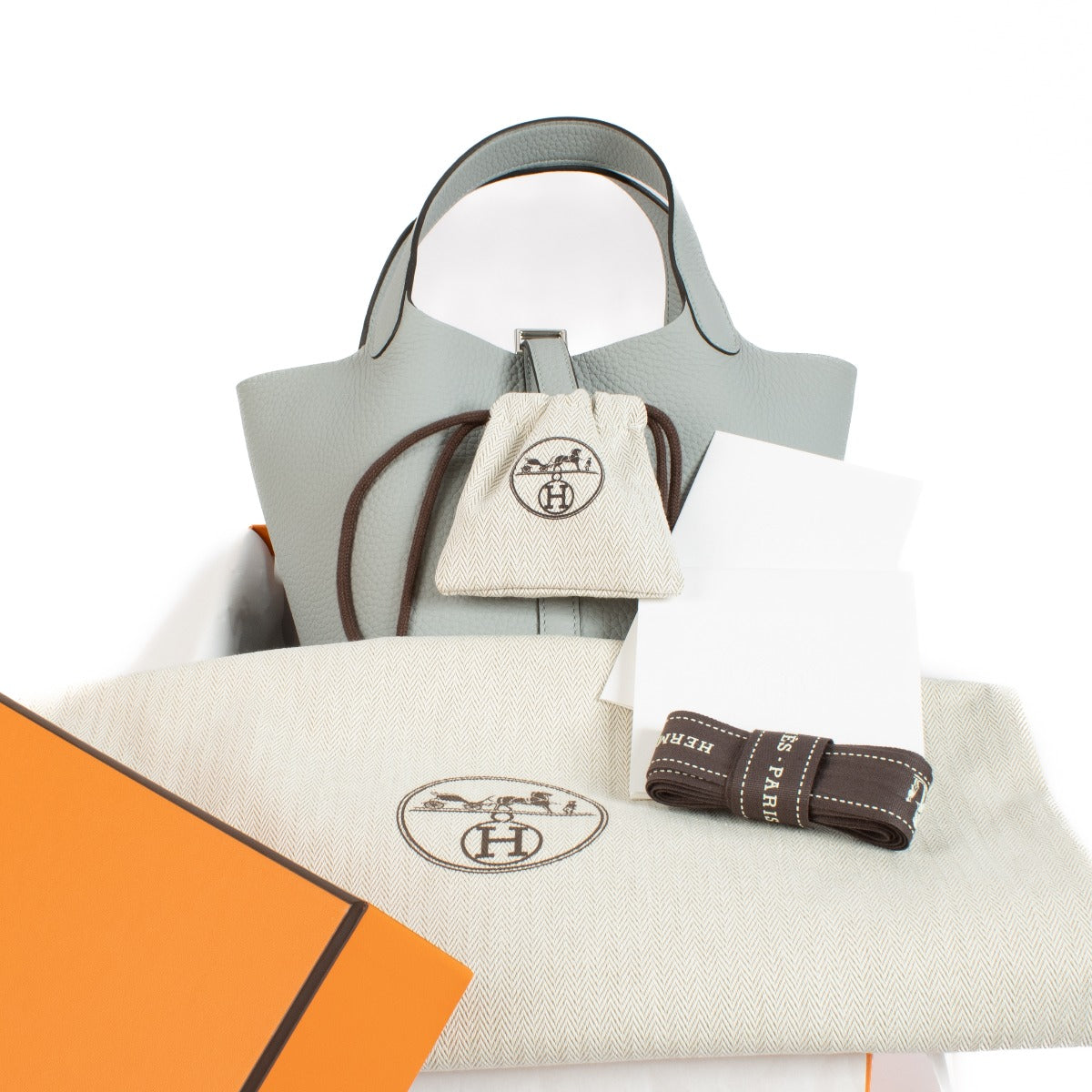 Hermès Picotin Lock 18 Gris Glacier PHW