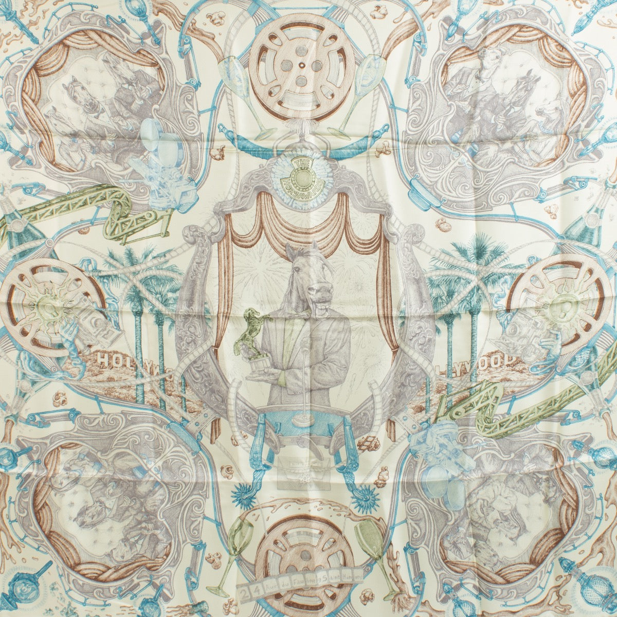 Authentic second hand Hermès Horseawards Kafouros Carre 90 Silk Scarf on Labellov.com