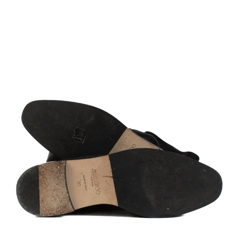 shop 100% authentic second hand Jimmy Choo Black Palina Flat Boots - Size 39 on Labellov.com