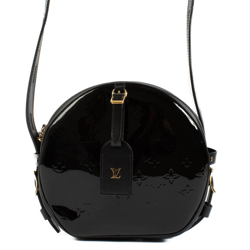 Louis Vuitton Black Vernis Boite Chapeau Souple MM Bag