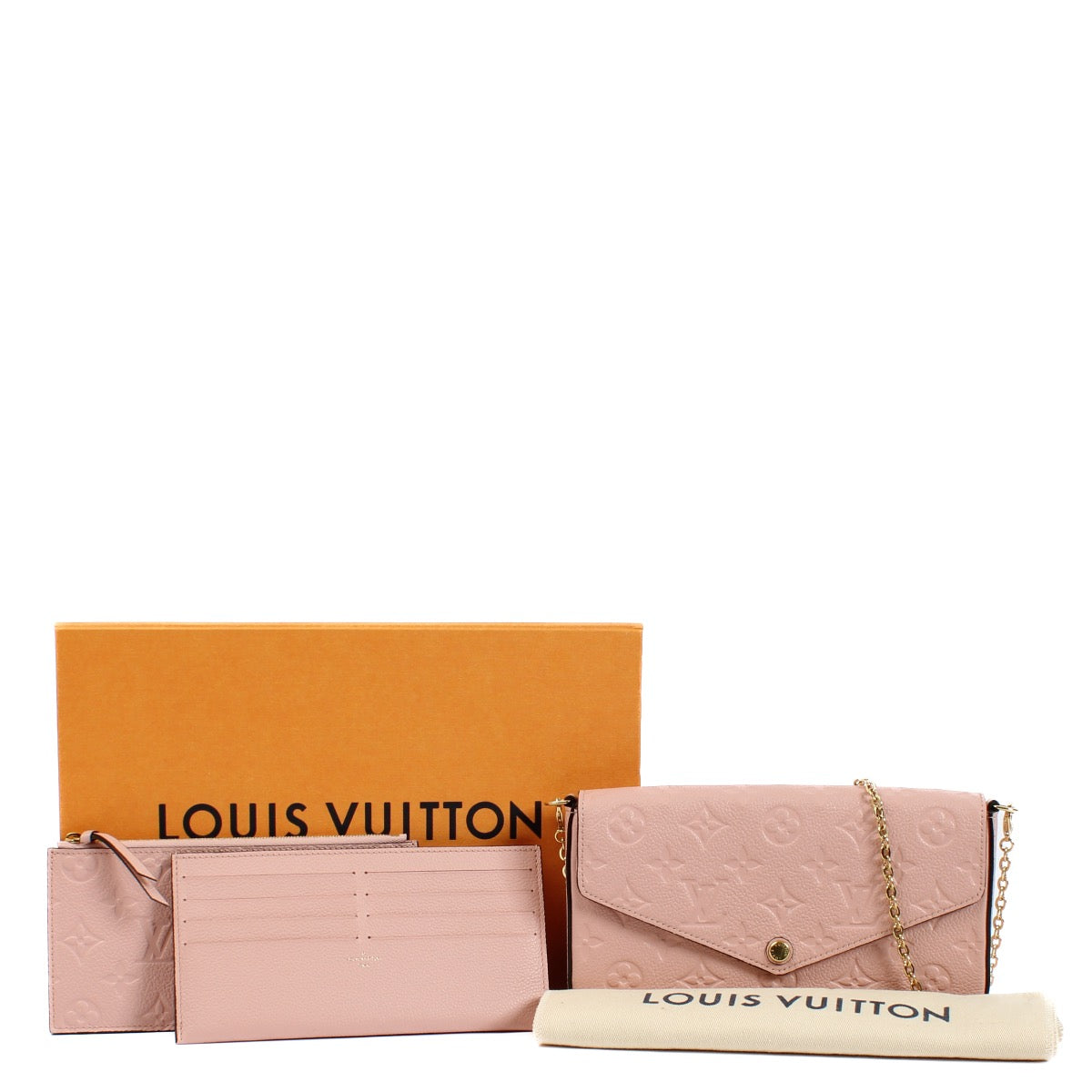 shop 100% authentic second hand Louis Vuitton Pink Monogram Empreinte Pochette Felicie on Labellov.com