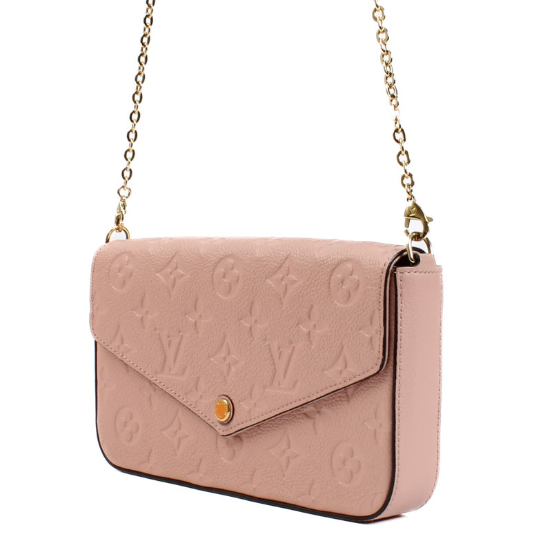 shop 100% authentic second hand Louis Vuitton Pink Monogram Empreinte Pochette Felicie on Labellov.com