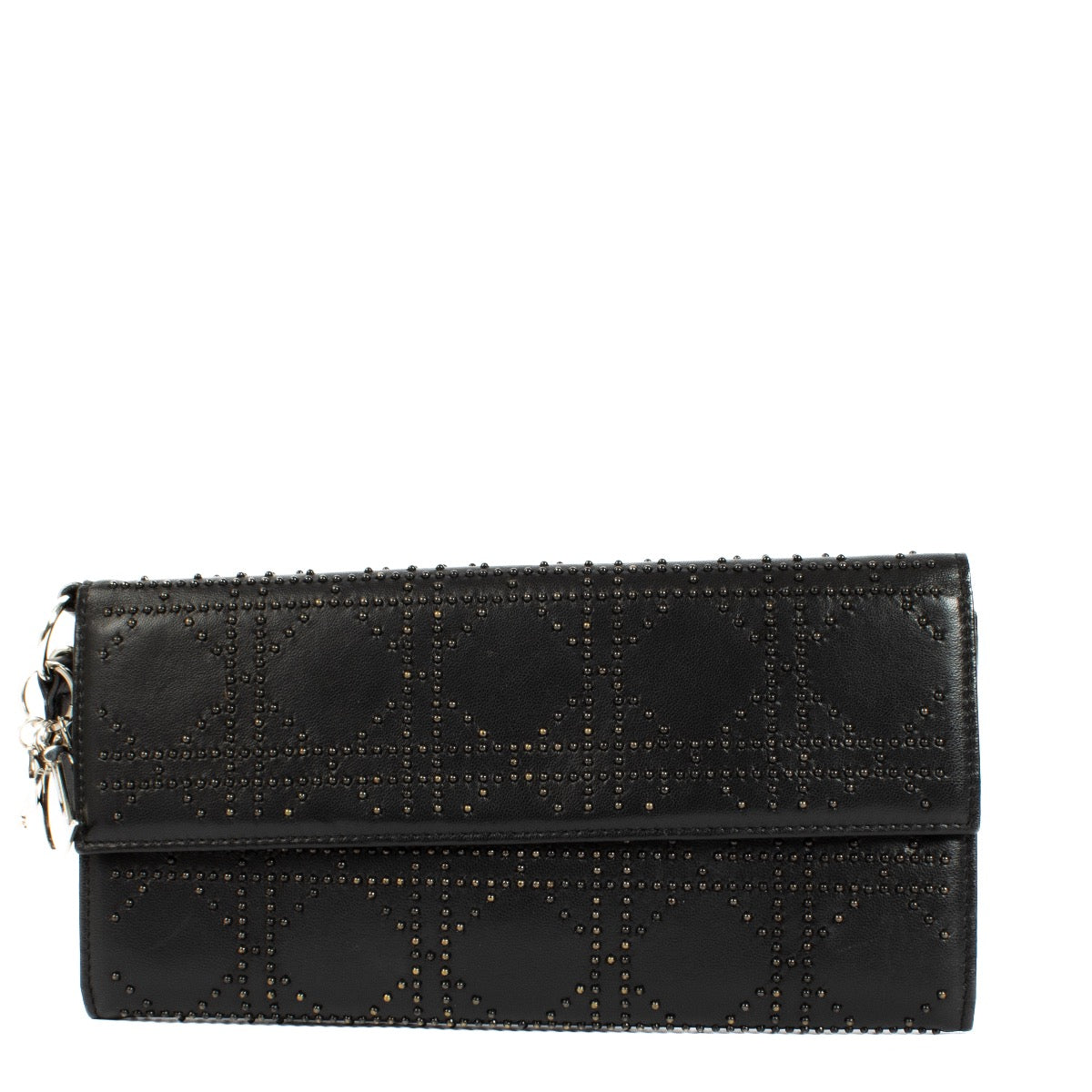 Authentic second hand Christian Dior Black Studded Cannage Clutch on Labellov.com